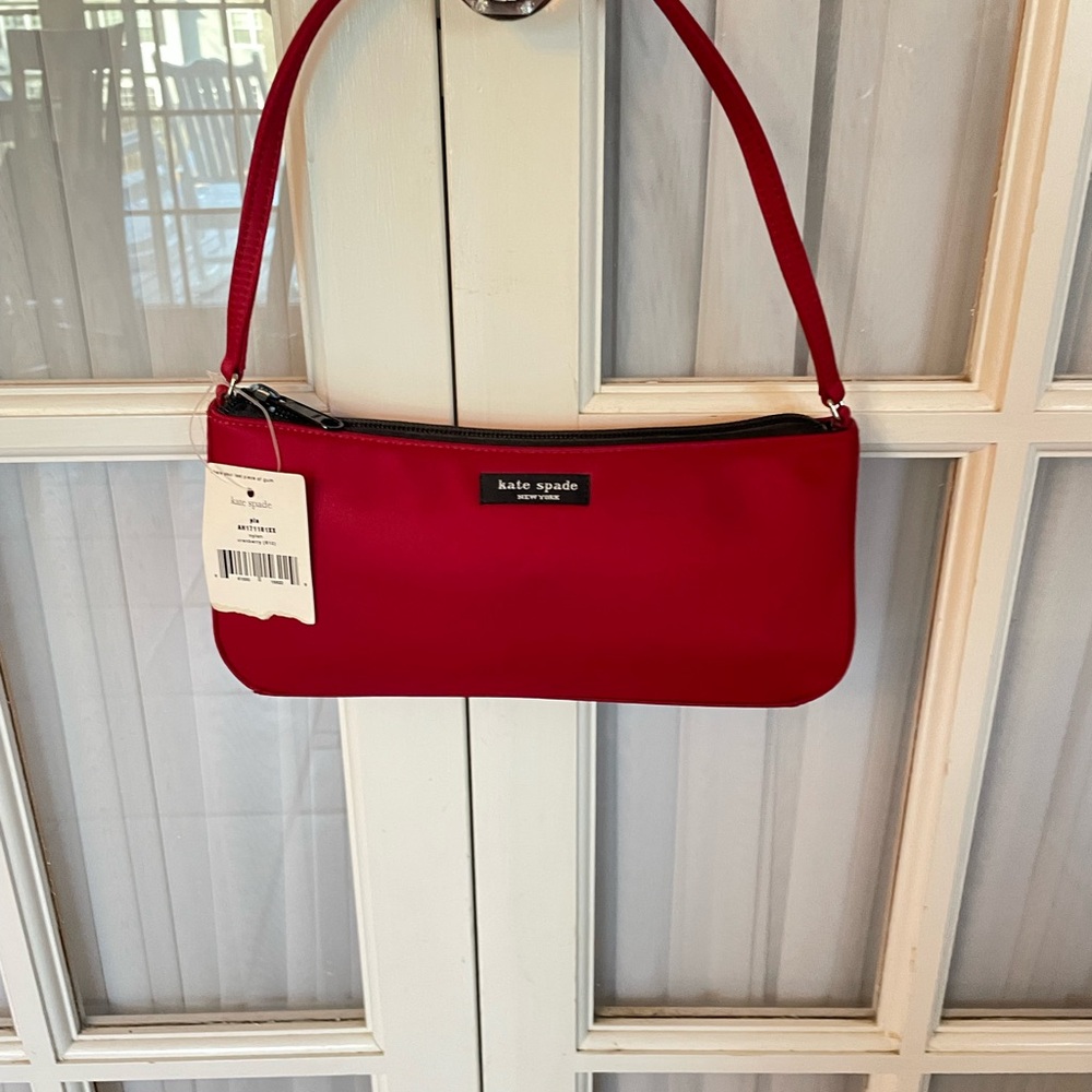 Kate Spade nylon cranberry shoulder bag. Never used.  Tags attached